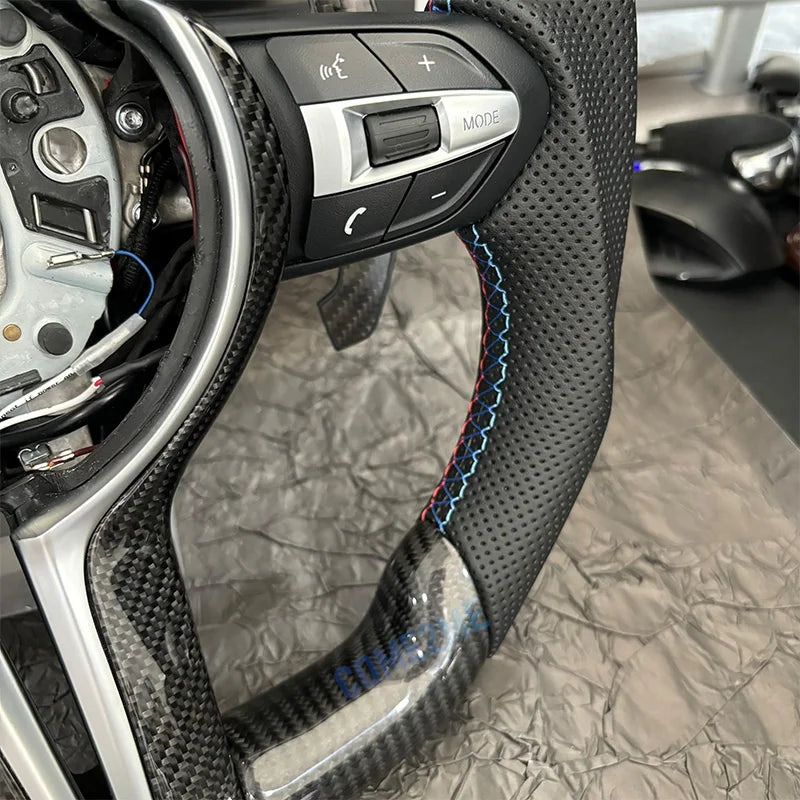 Carbon Fiber LED Style M Sports Steering Wheel for BMW F-Series Models F20, F21, F22, F30, F31, F32, F35, F36, F10, F11, F15, F16, F80, M3, M6